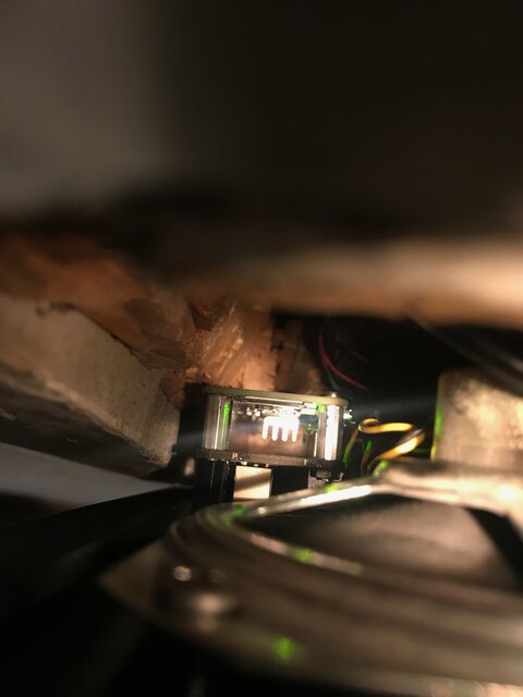 Fitting issues — the wall recess needed more chiseling to accommodate the mounted Pi