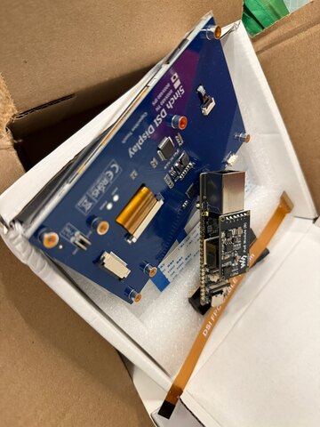 ESP32-P4-ETH with PoE hat and the 5-inch panel